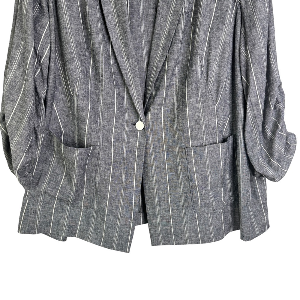 Lane Bryant NWT The Bryant Blazer Pinstripe Gray Plus Size 24 Career Business - Picture 5 of 16